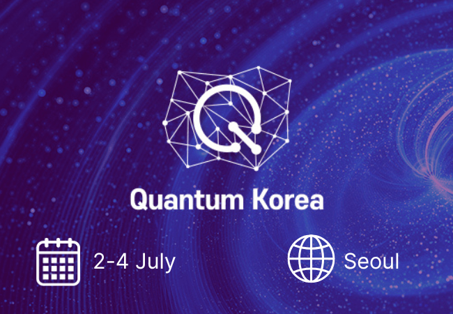 Quantum Korea Event Graphic with date, name of event and location